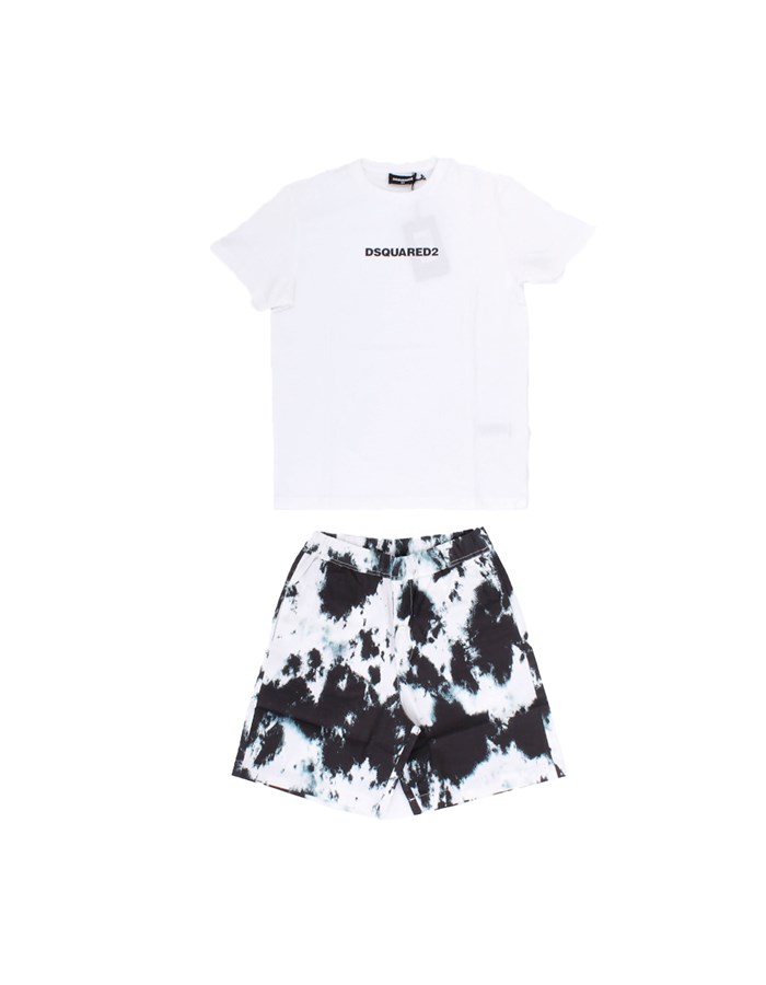 DSQUARED2 T-shirt + Shorts Bianco nero