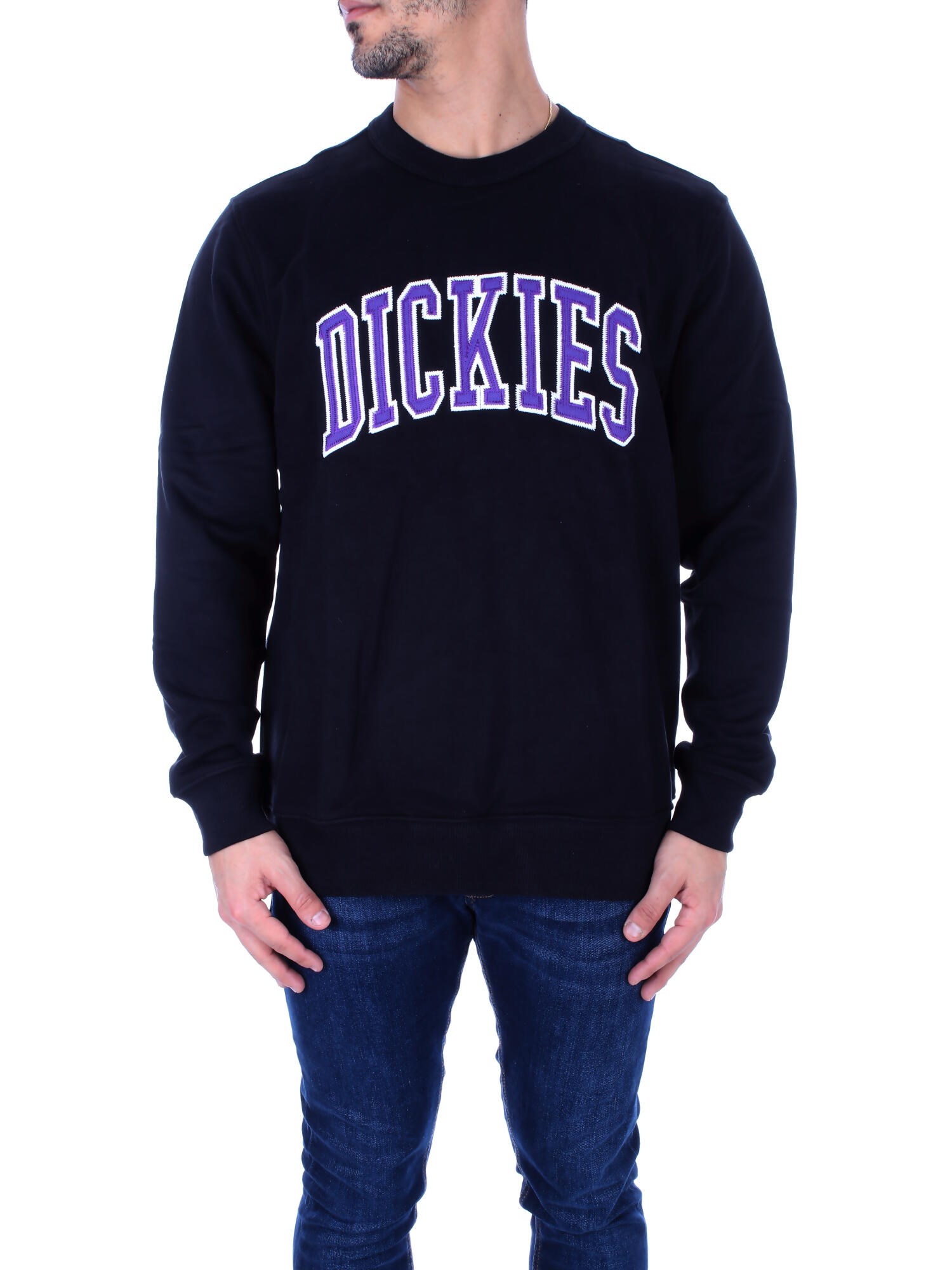 dickies felpa uomo aitkin sweat, nero, male