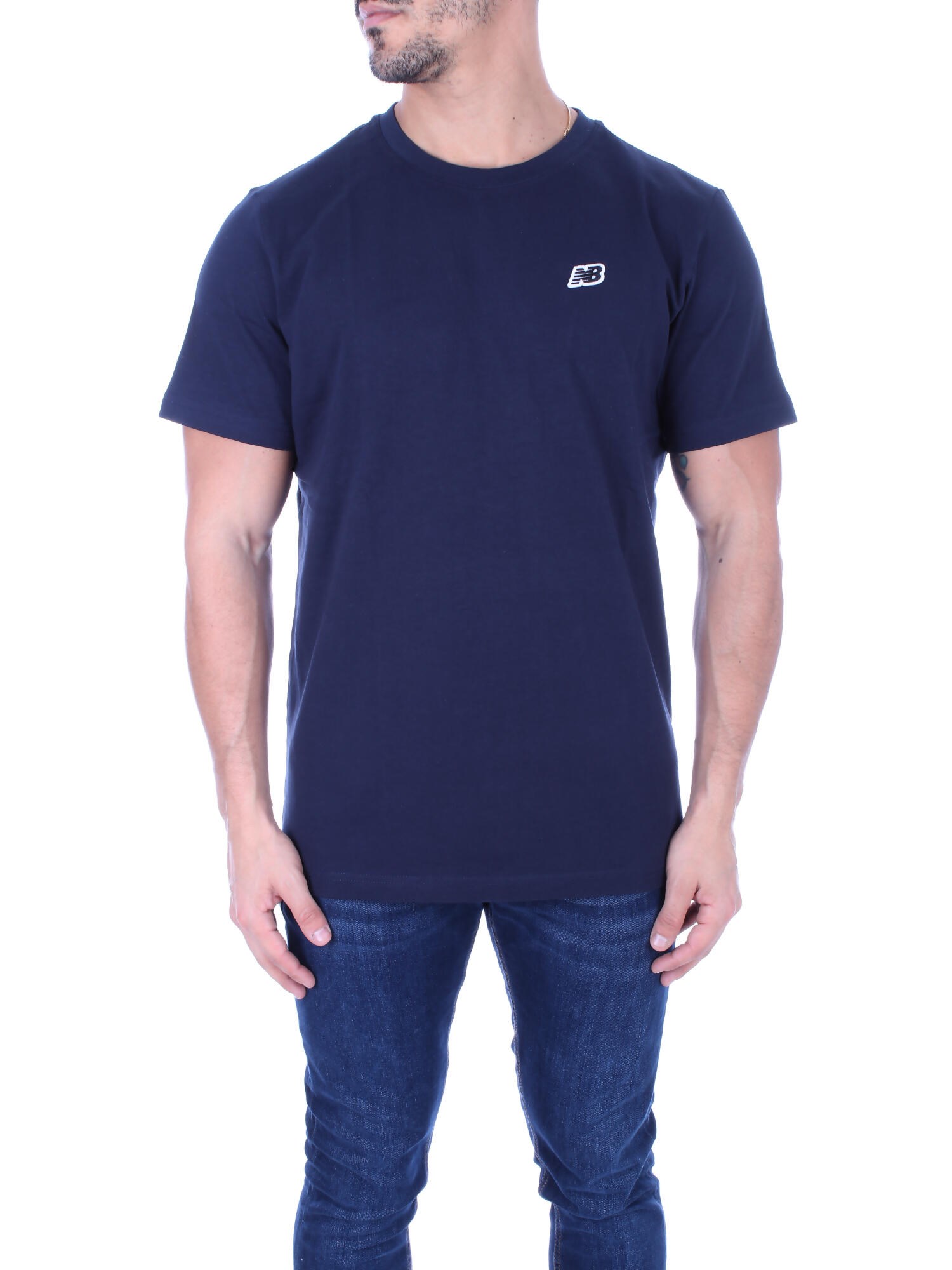 new balance t-shirt uomo nb small logo tee, eclips, male