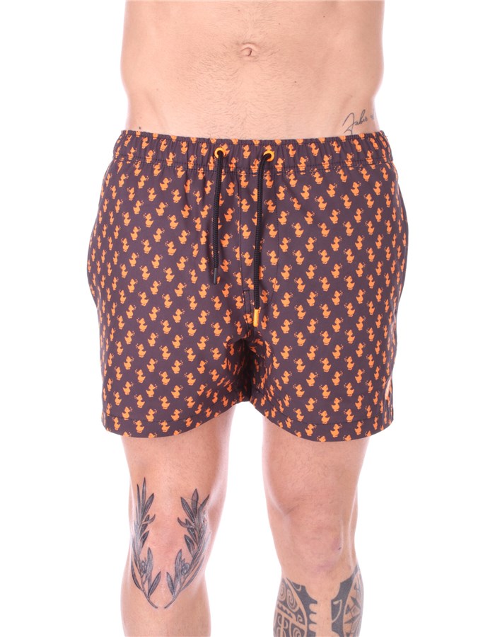 SAVE THE DUCK Sea shorts Black Orange