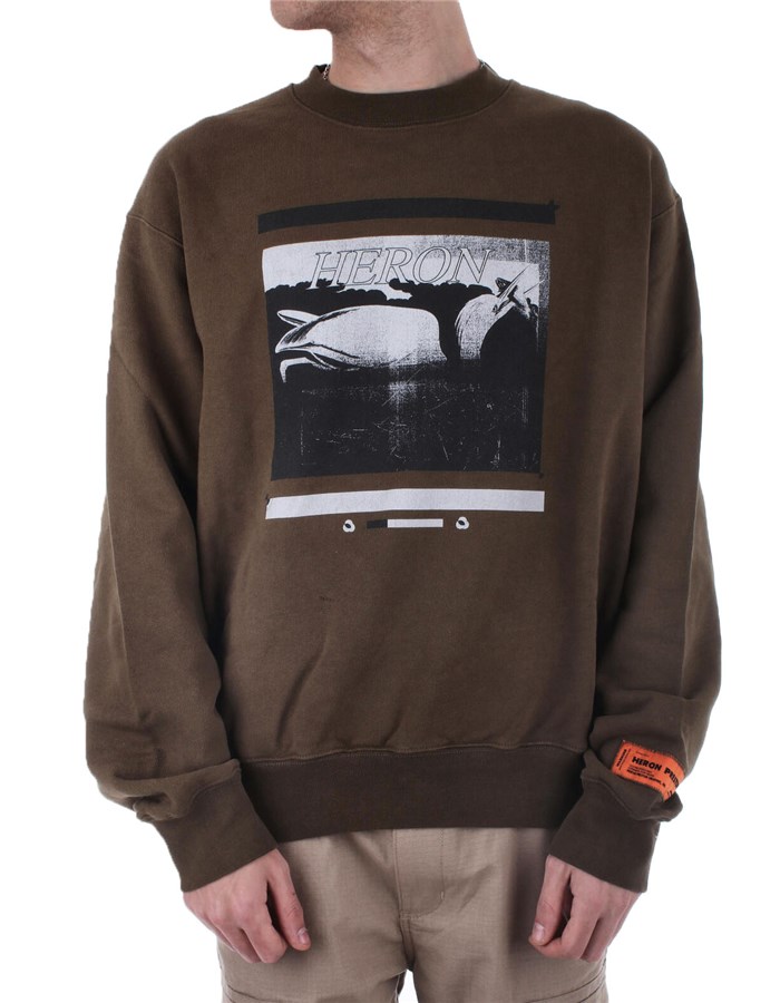 HERON PRESTON Crewneck  Dark olive