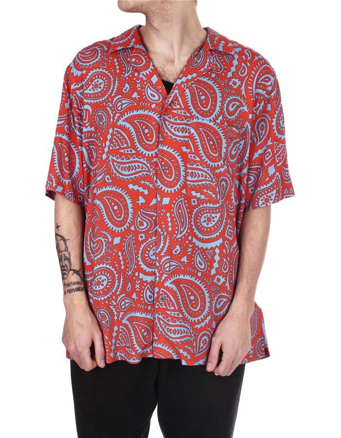 MARCELO BURLON COUNTY OF MILAN Short sleeve shirts red