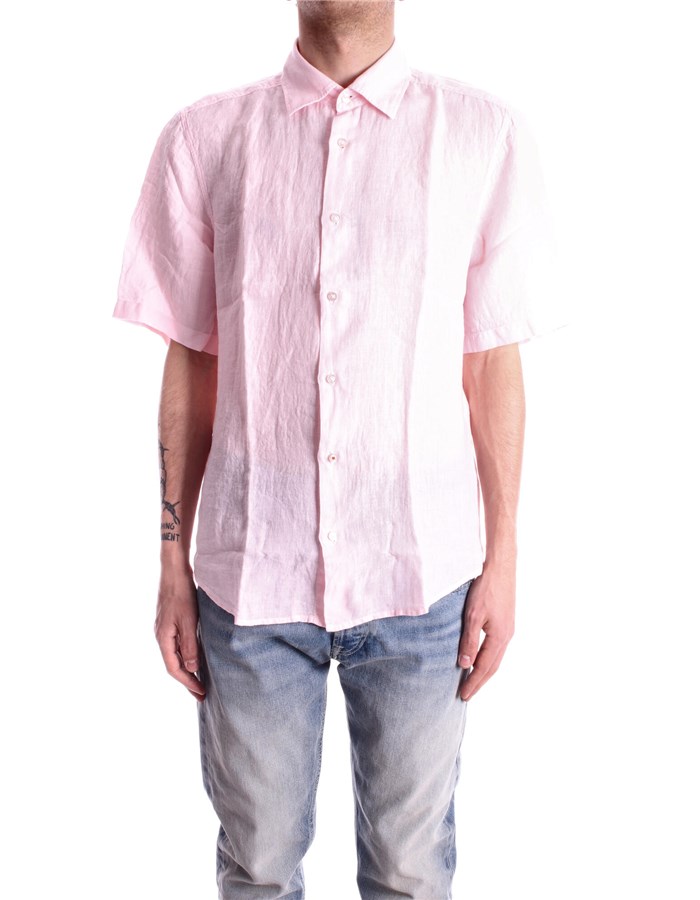 BOSS Short sleeve shirts Pastel pink