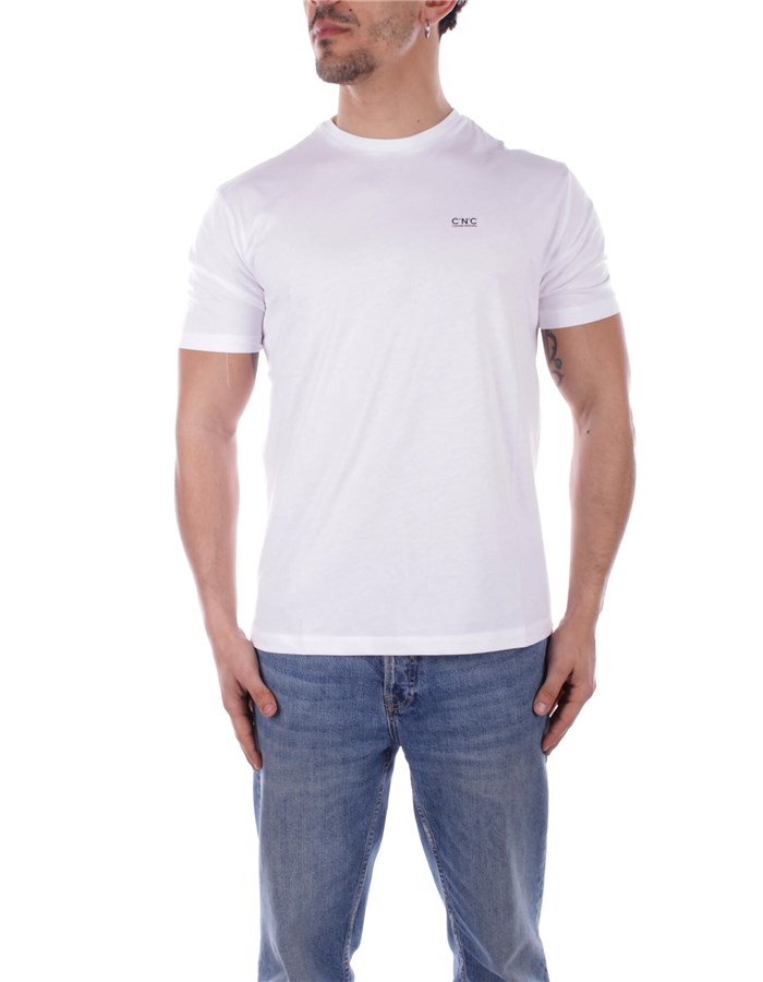 CNC T-shirt Manica Corta NMS47014TS 9701 Bianco