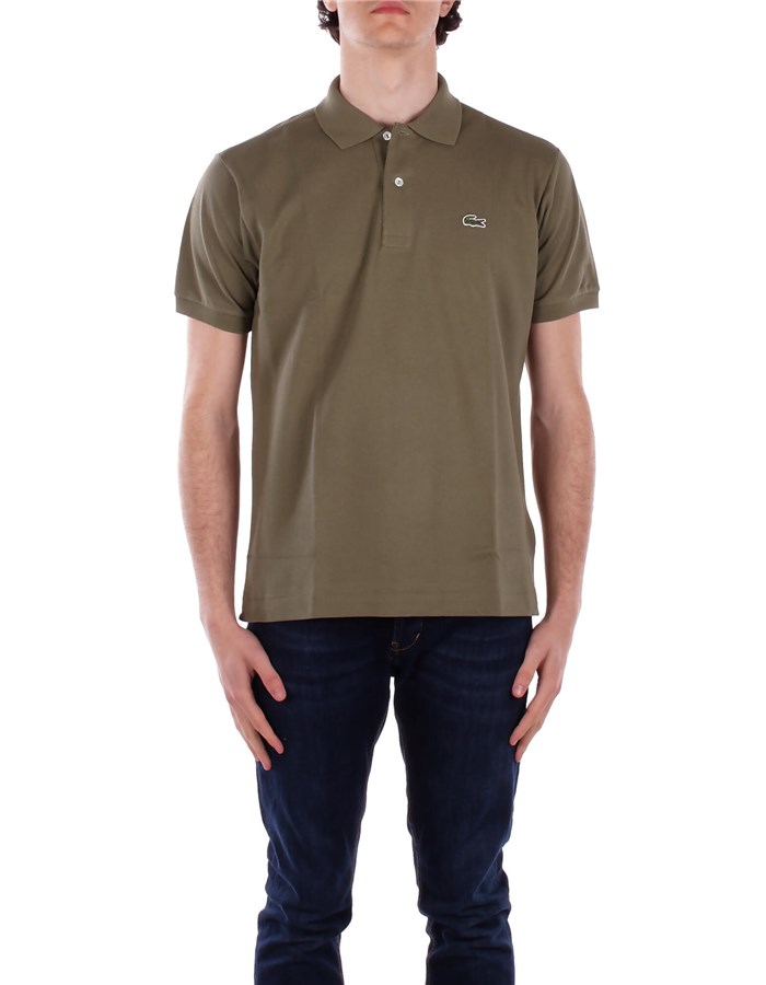 LACOSTE Short sleeves Military