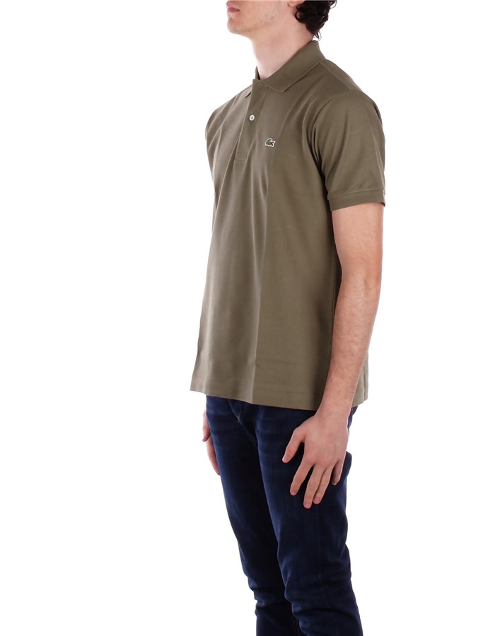 LACOSTE Short sleeves Military