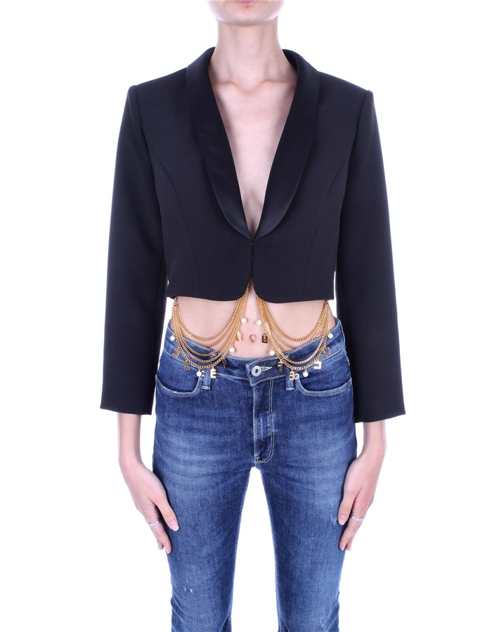 ELISABETTA FRANCHI Short jackets Black