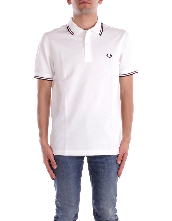FRED PERRY Maniche Corte White navy
