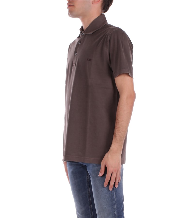 FAY Polo shirt dark brown