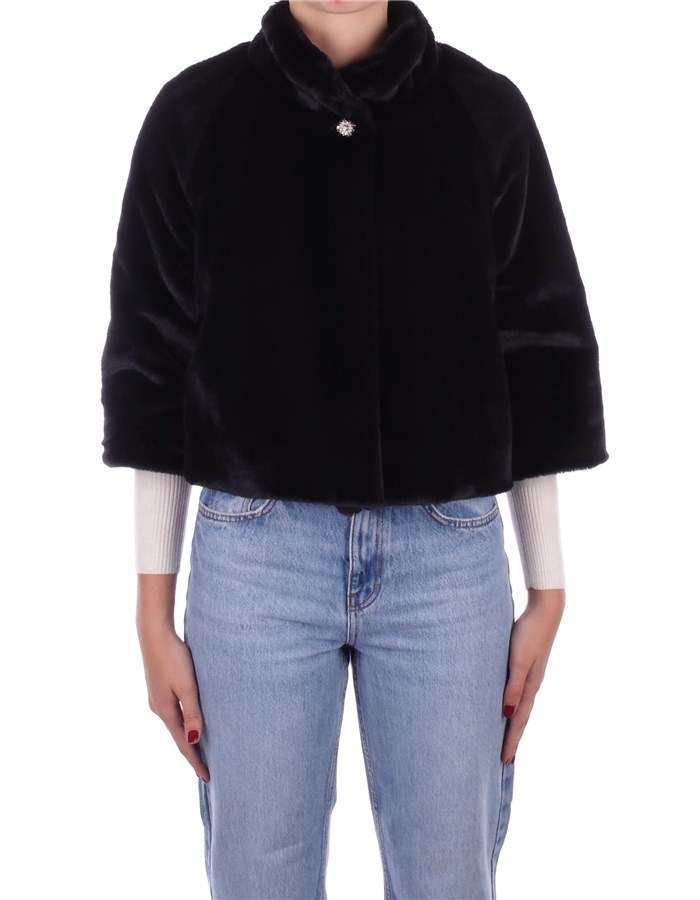 MADEMOISELLE DU MONDE Fur coats Black