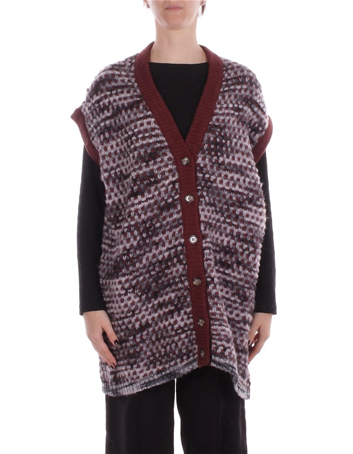 MANILA GRACE Cardigan Burgundi