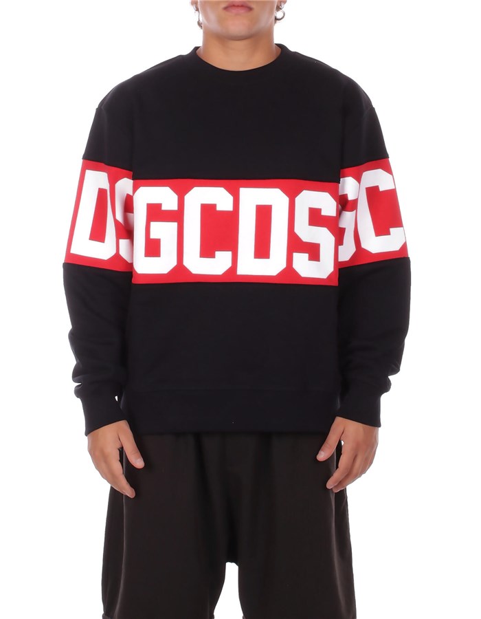 GCDS Felpe Girocollo Black red white
