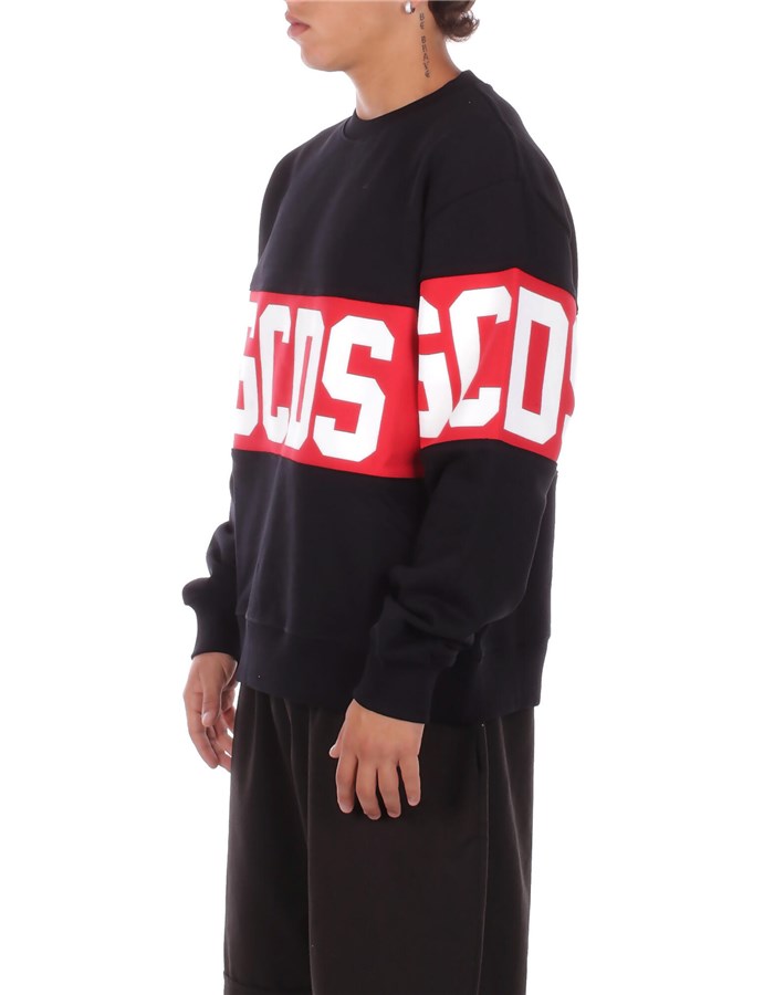 GCDS Felpe Girocollo Black red white
