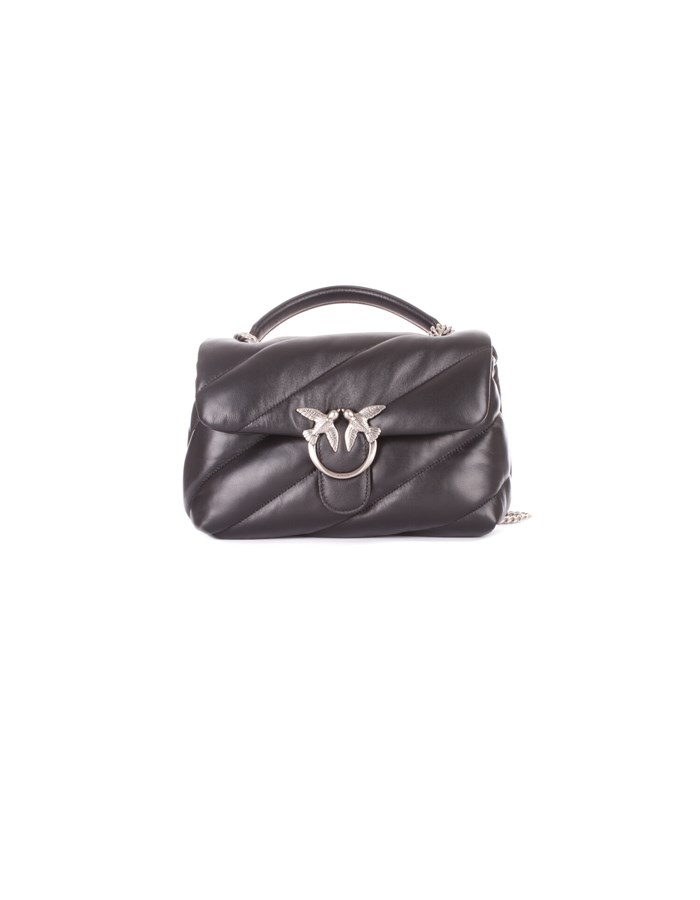 PINKO Hand Bags Black silver