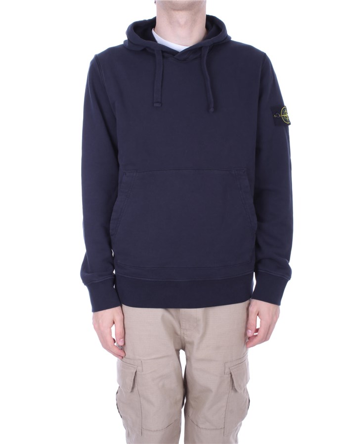 STONE ISLAND Hoodies Blue Navy