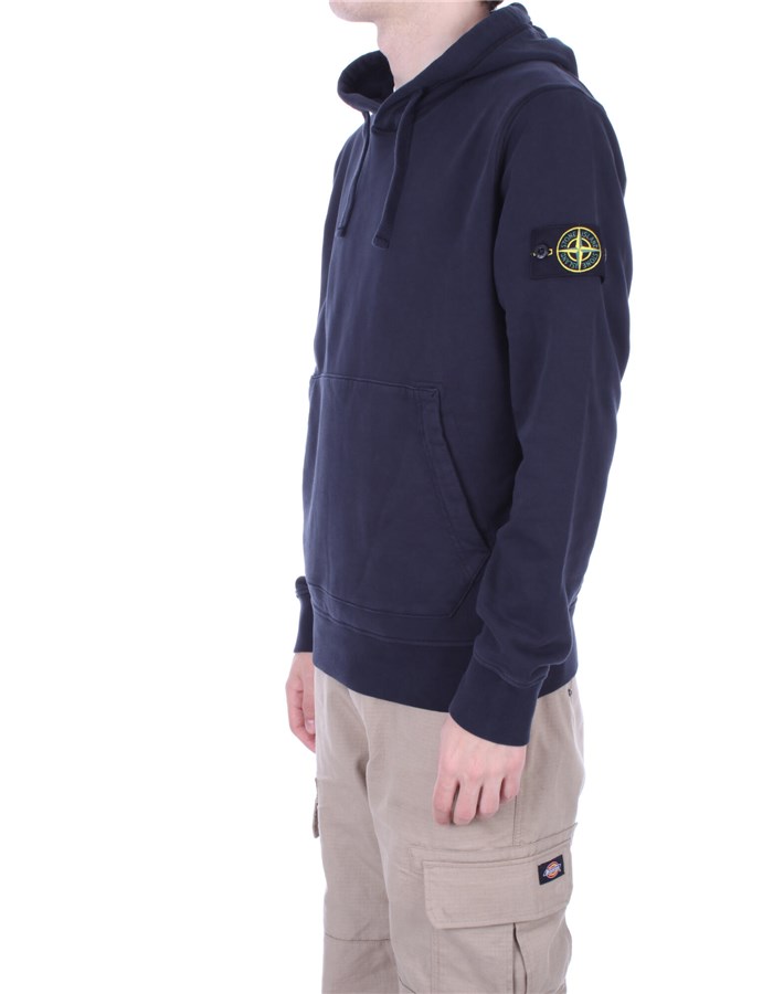 STONE ISLAND Hoodies Blue Navy