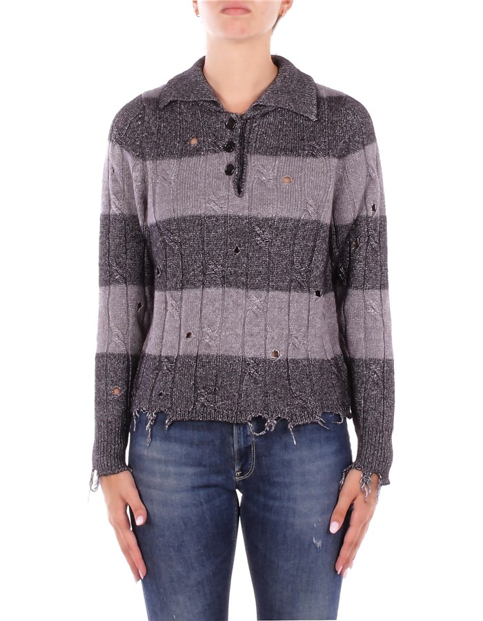 SOLOTRE Scollo A V Nero argento