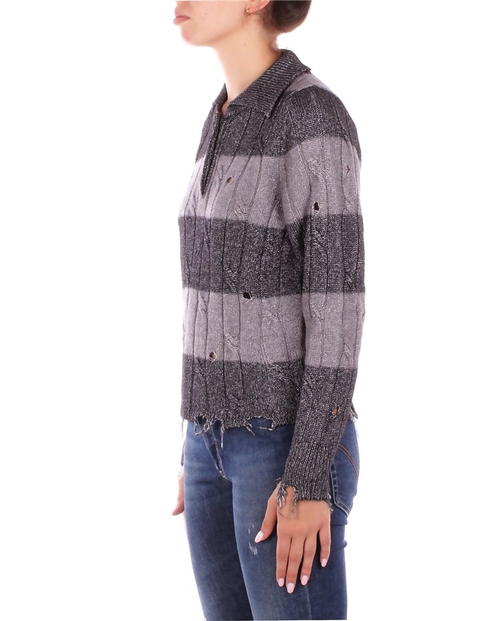 SOLOTRE Scollo A V Nero argento