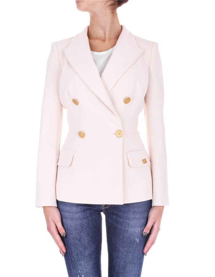 ELISABETTA FRANCHI Jackets Double-breasted GI04631E2 Butter