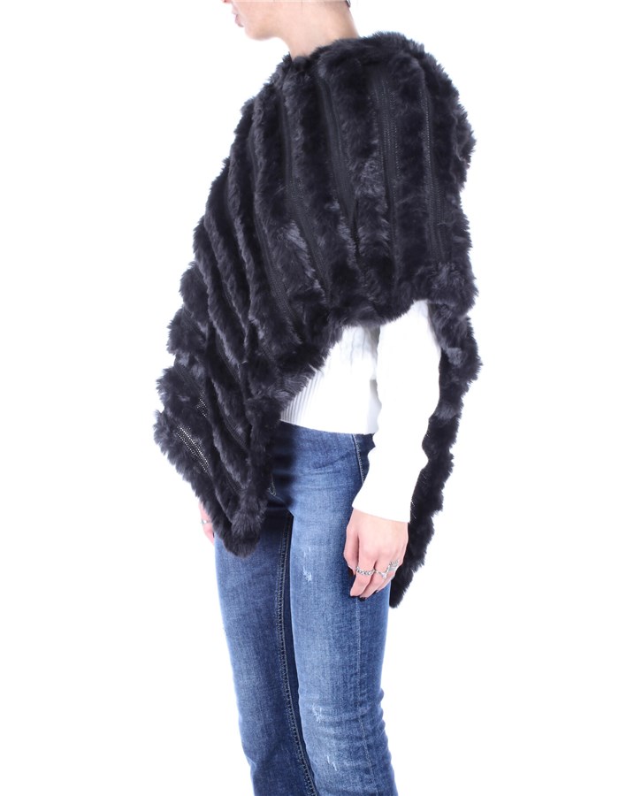 BLUGIRL BLUMARINE Fur poncho Black