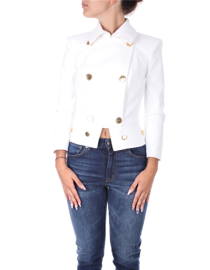 ELISABETTA FRANCHI Double-breasted Ivory