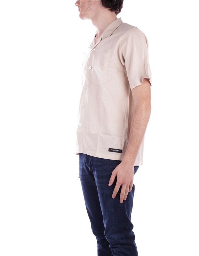 PAOLO PECORA Short sleeve shirts Beige