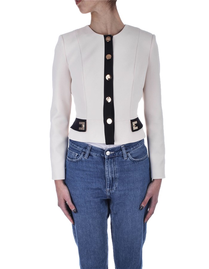 ELISABETTA FRANCHI Short jackets Black butter