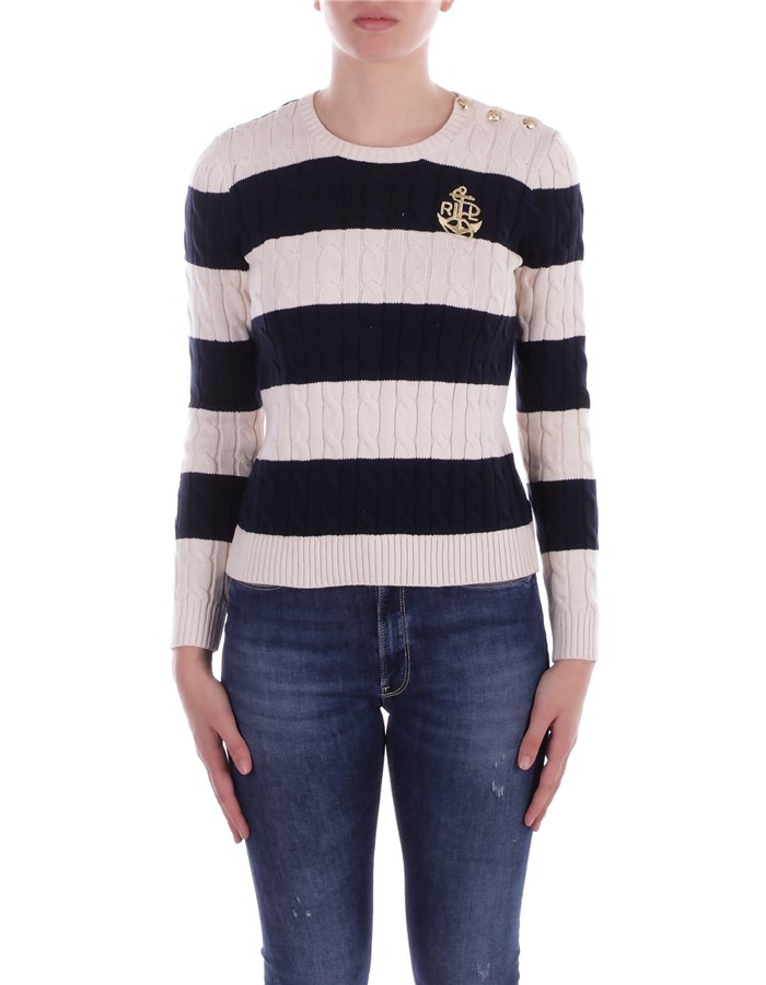 RALPH LAUREN Striped  Cream