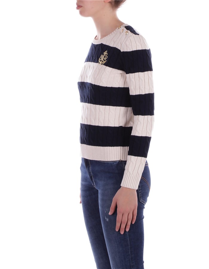 RALPH LAUREN Striped  Cream