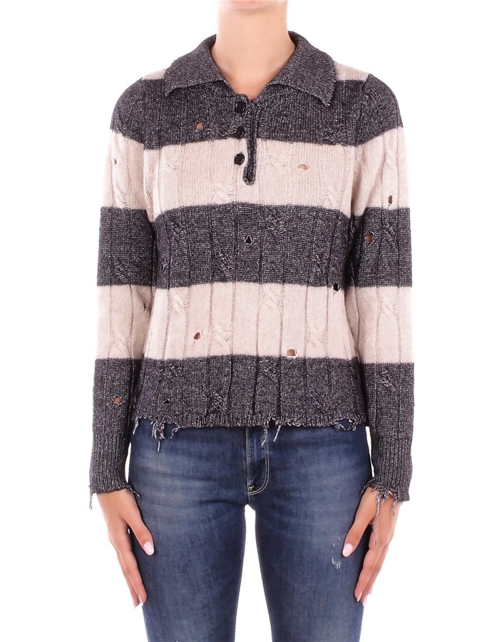 SOLOTRE Scollo A V Nero panna