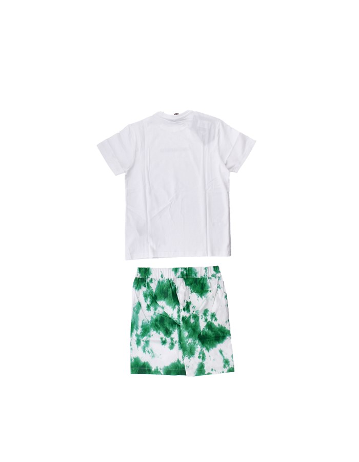 DSQUARED2 T-shirt + Shorts Bianco verde