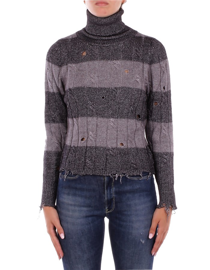 SOLOTRE Collo Alto Nero argento