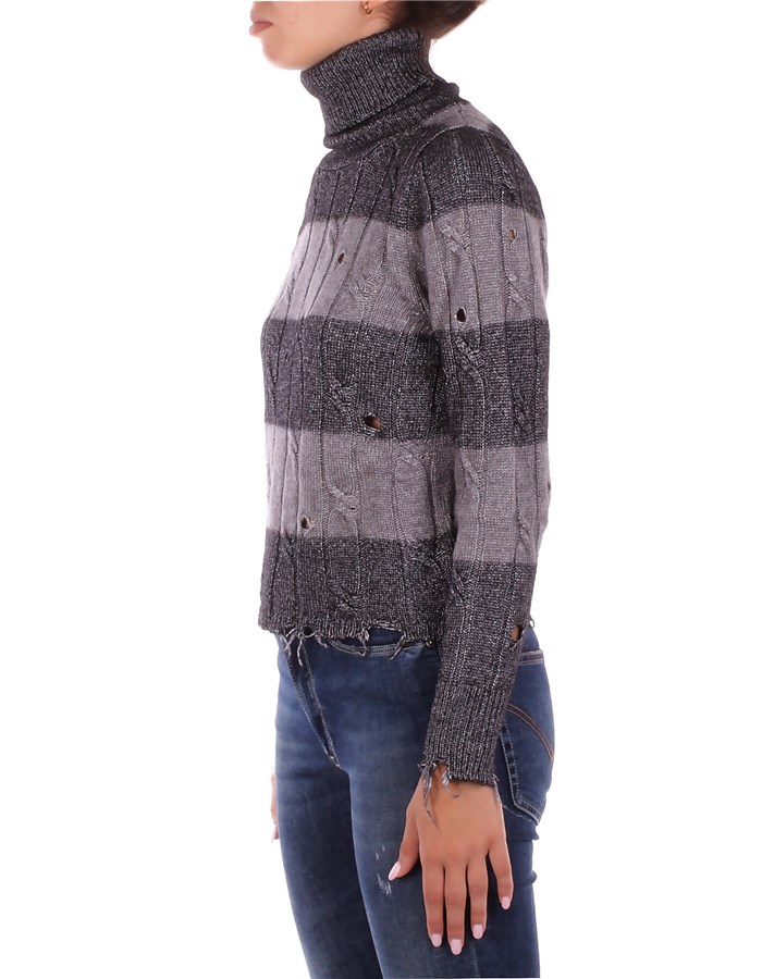 SOLOTRE Collo Alto Nero argento