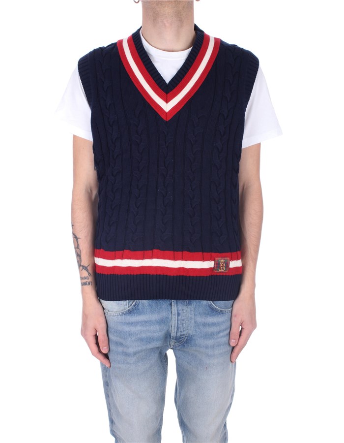 BARACUTA Knitted vest Navy