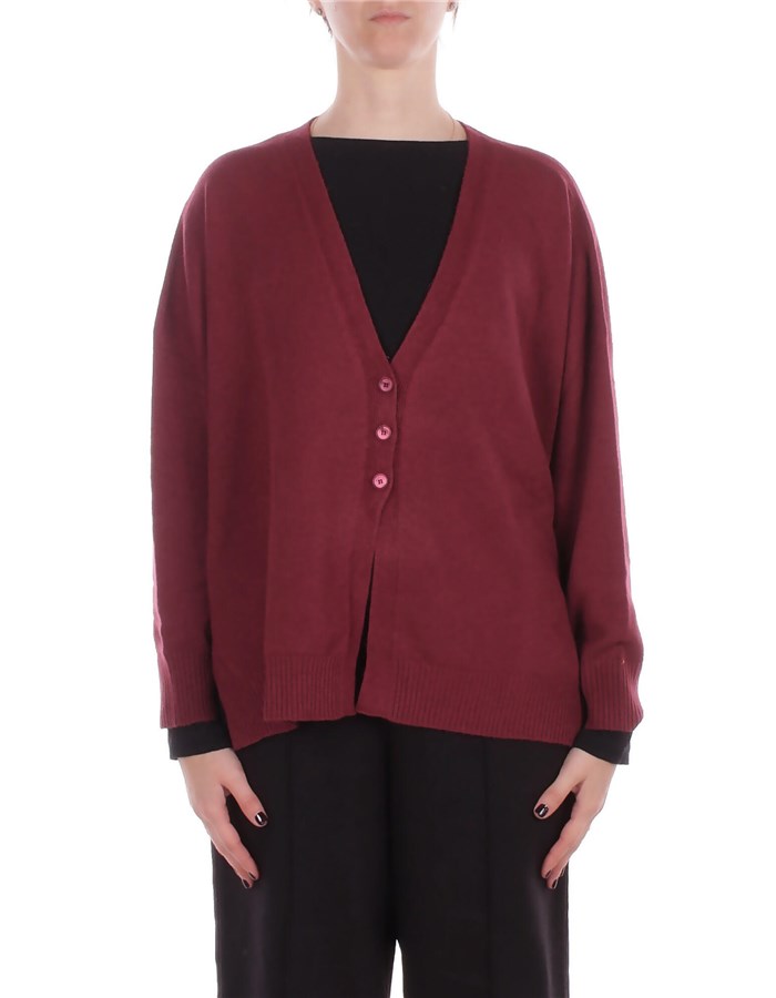 MANILA GRACE Cardigan Burgundi