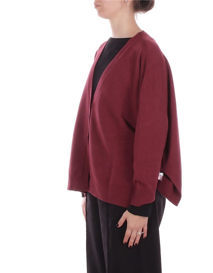 MANILA GRACE Cardigan Burgundi