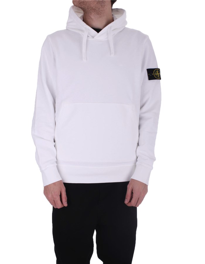 STONE ISLAND Hoodies white