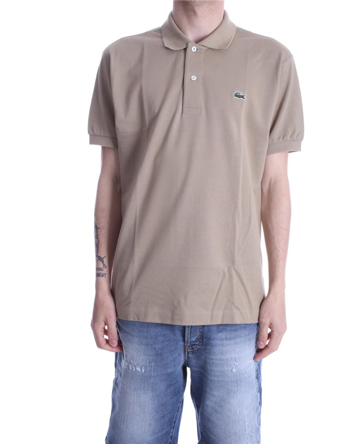 LACOSTE Short sleeves Beige