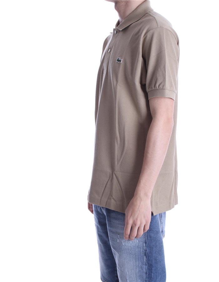 LACOSTE Short sleeves Beige