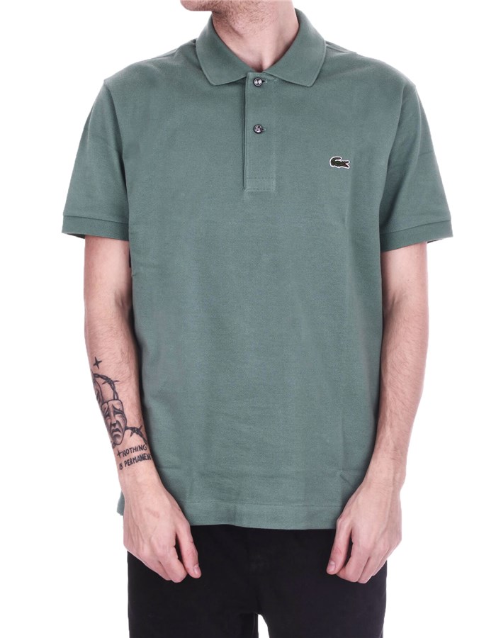 LACOSTE Short sleeves Green hay