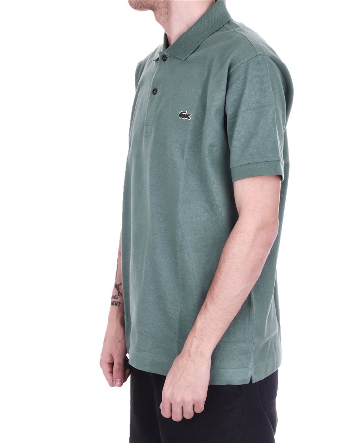 LACOSTE Short sleeves Green hay