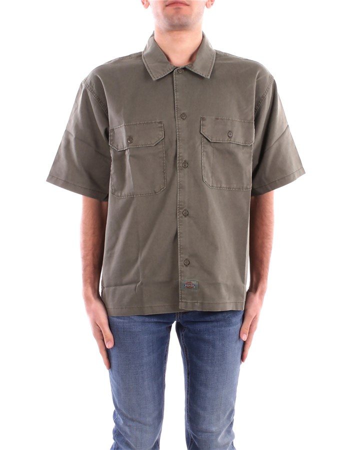 DICKIES Short sleeve shirts Military green