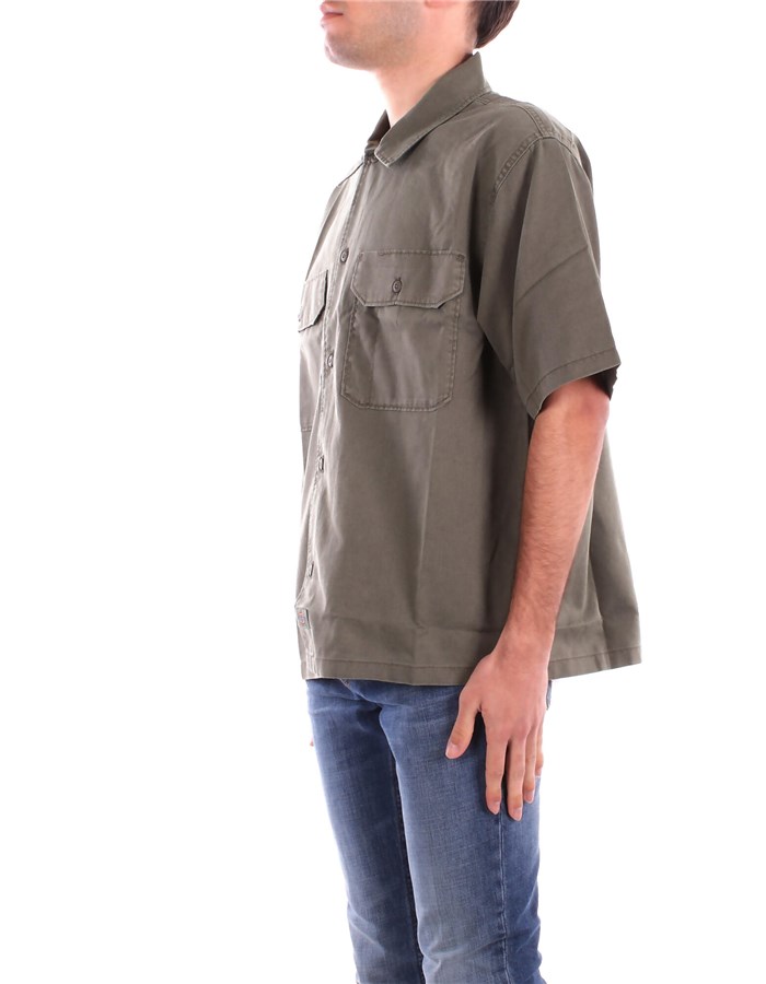 DICKIES Short sleeve shirts Military green