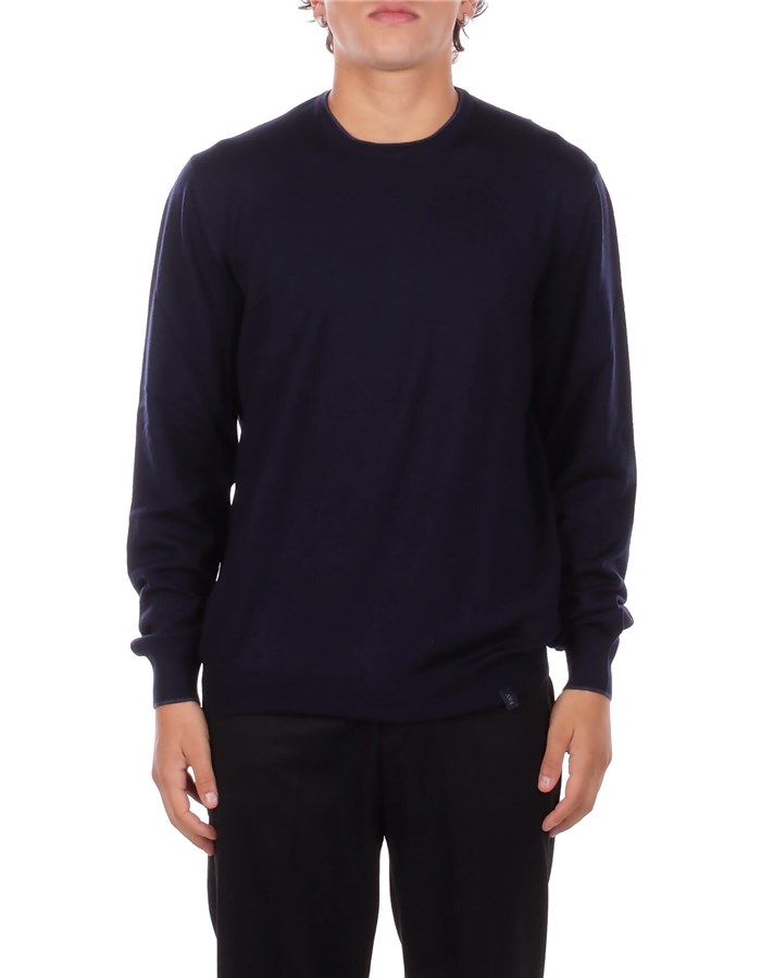 FAY Girocollo Blu denim
