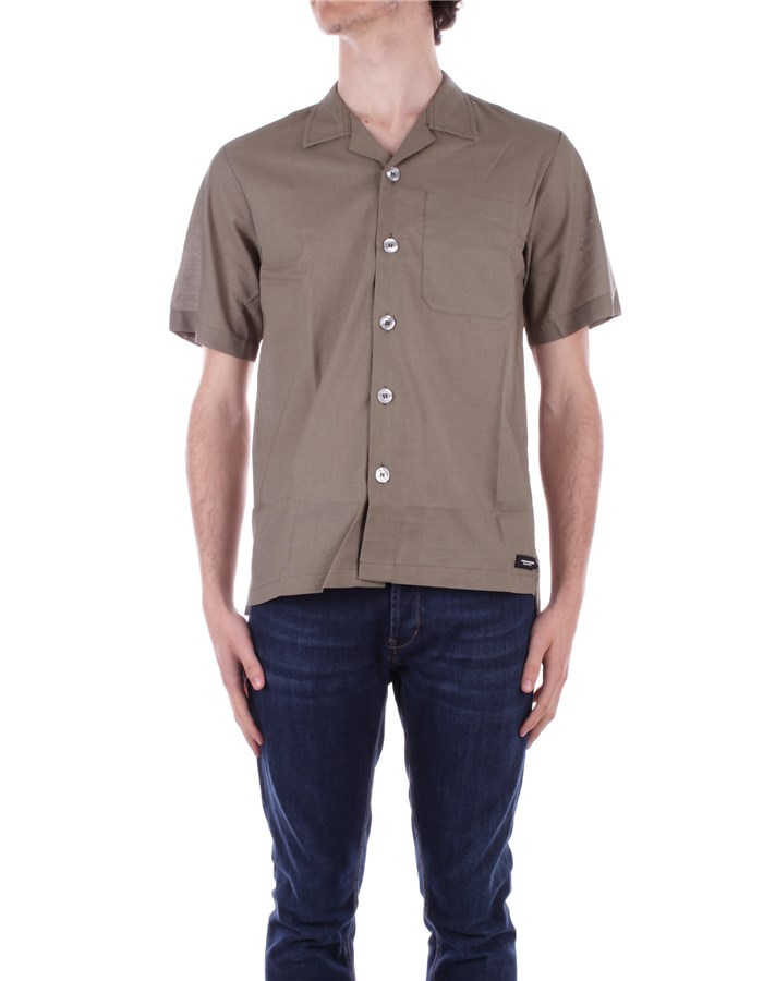 PAOLO PECORA Short sleeve shirts Military green