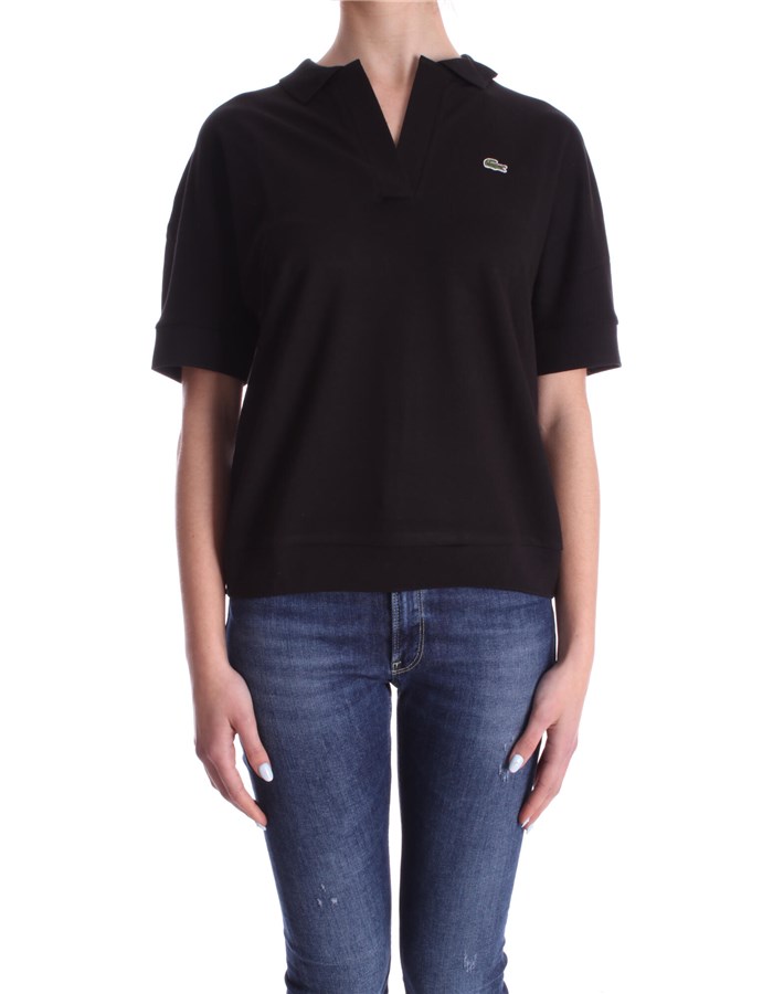 LACOSTE Short sleeves Black