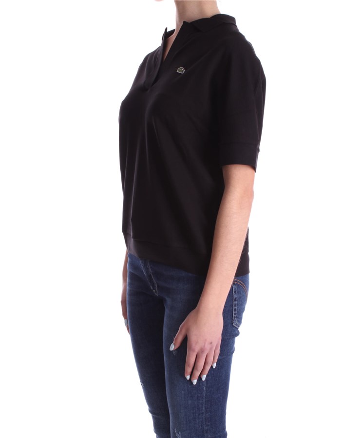 LACOSTE Short sleeves Black