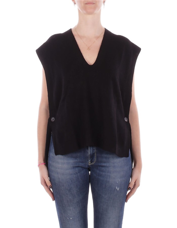 MANILA GRACE Gilet in maglia Nero