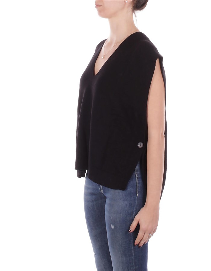 MANILA GRACE Gilet in maglia Nero