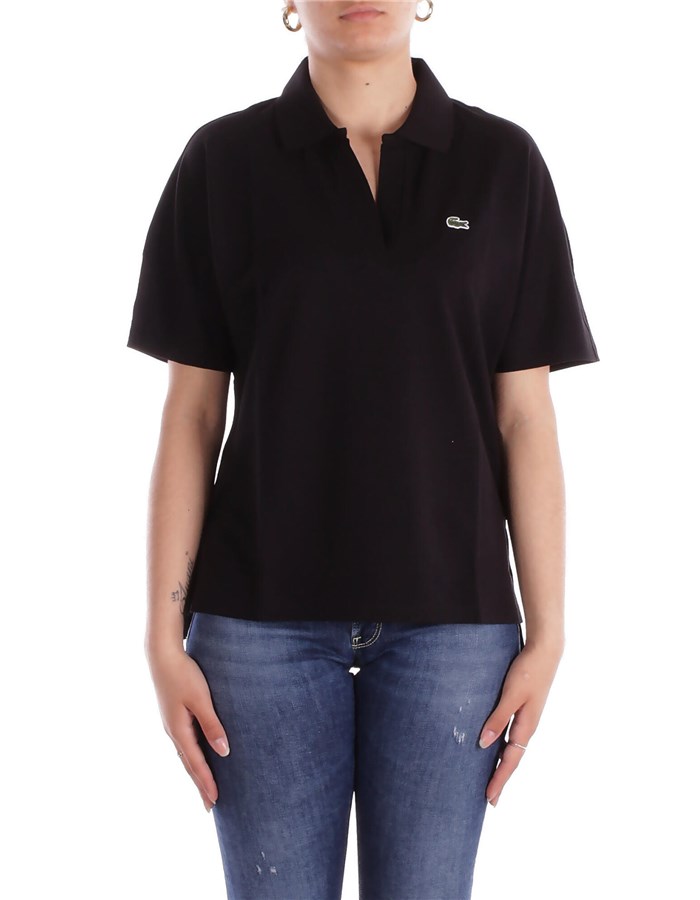LACOSTE Maniche Corte Nero